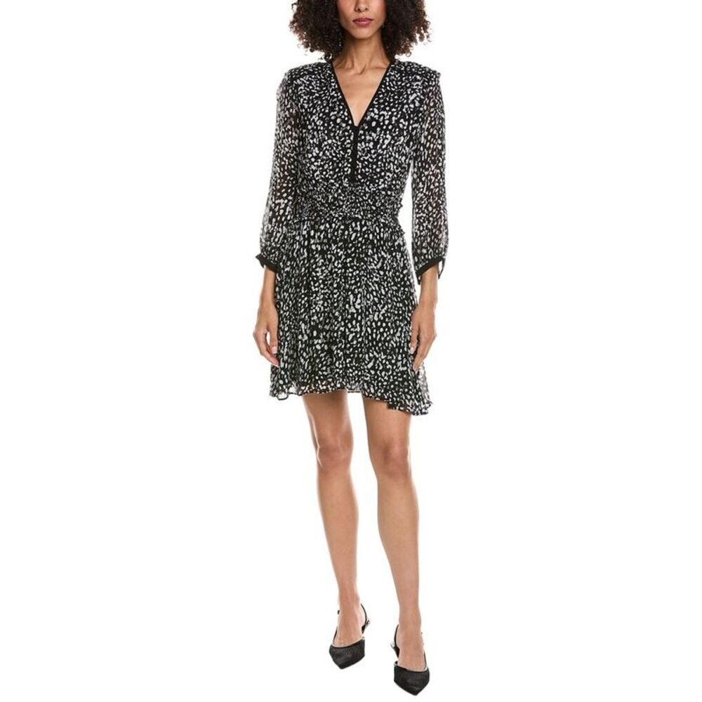 The Kooples Womens  Grunge Leopard Mini Dress, Black